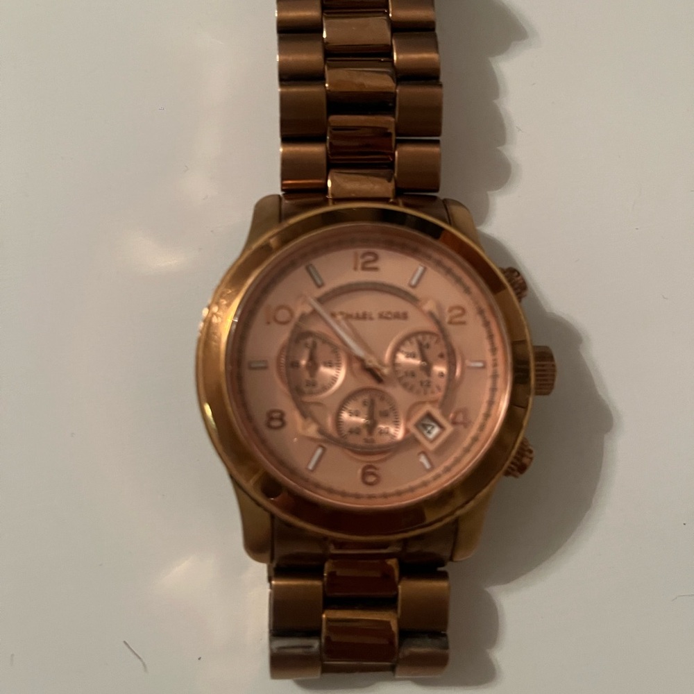 Rose Gold, Big face Michael Kors watch l.
